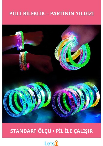 LED Işıklı Eğlenceli Pilli Bileklik
