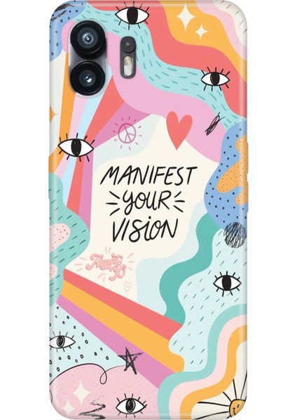 Nothing Phone 2 Uyumlu Kılıf Şeffaf Baskılı Silikon Resimli Manifest Your Vision