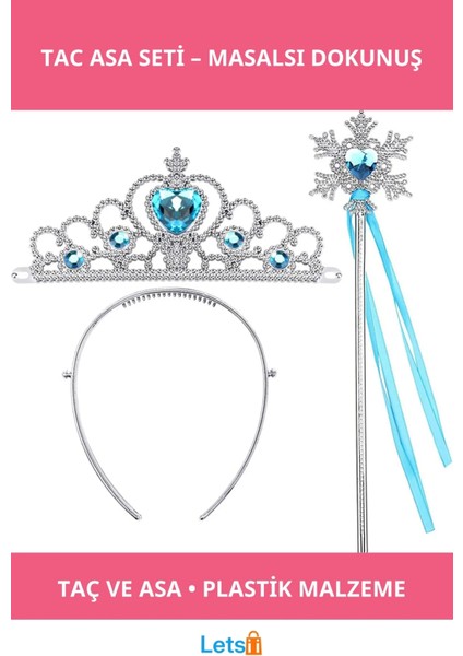 Büyülü Mavi Taç ve Asa Seti Karlar Ülkesi Temalı