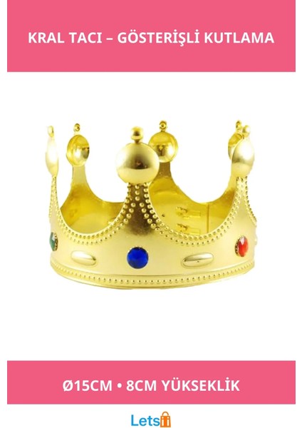 Kral Tacı Yetişkin 15 cm Çapında 8 cm Yüksek Eğlence Aksesuarı