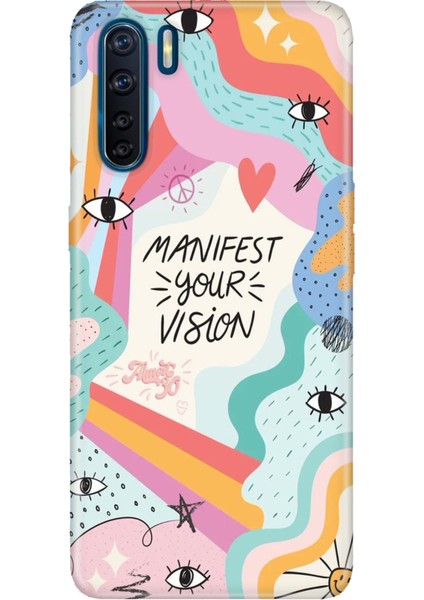 Oppo A91 Uyumlu Kılıf Silikon Desenli Resimli Kapak Manifest Your Vision