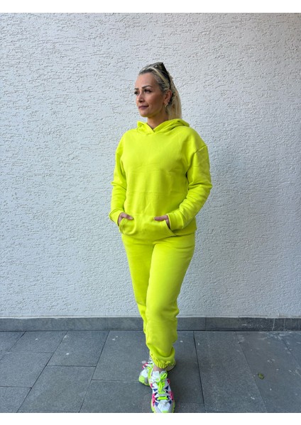 Neon Kapşonlu Eşofman Takım