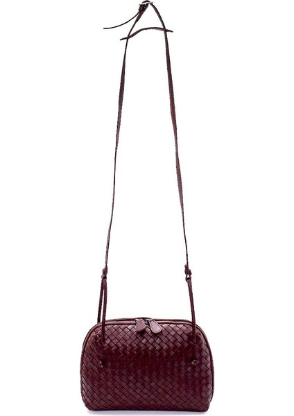 Amata Bordo Hakiki Deri Kadın Çanta