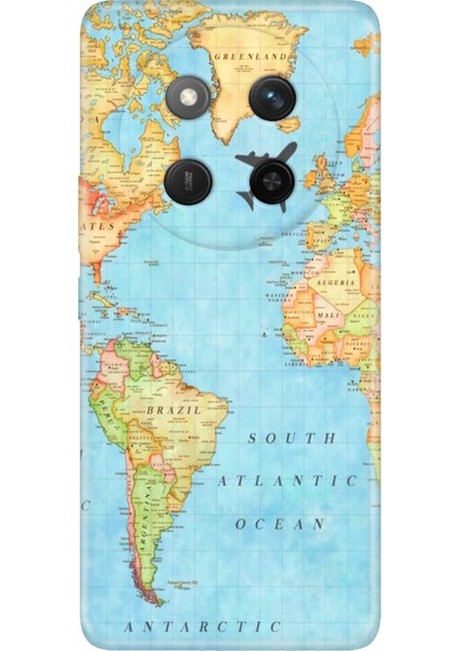 Honor X60 Pro - X9C 5g Kılıf Renkli Silikon Baskılı Tpu Harita