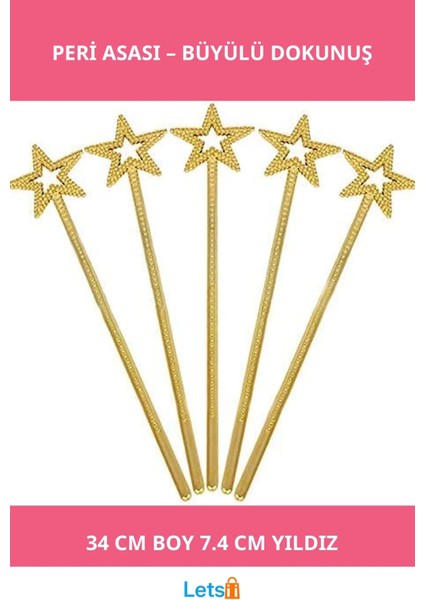 Altın Renk Yıldız Peri Asası 34CM
