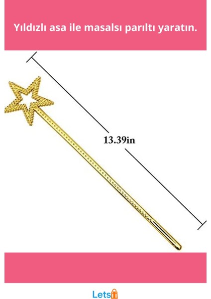 Altın Renk Yıldız Peri Asası 34CM fiyatları