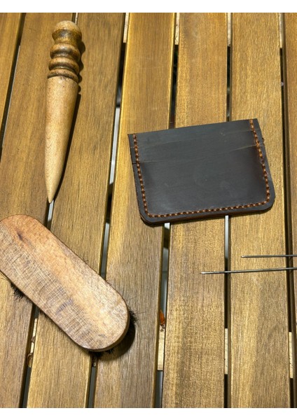 Simona El Yapımı Hakiki Deri Taba Renk Kart Cüzdanı modelleri