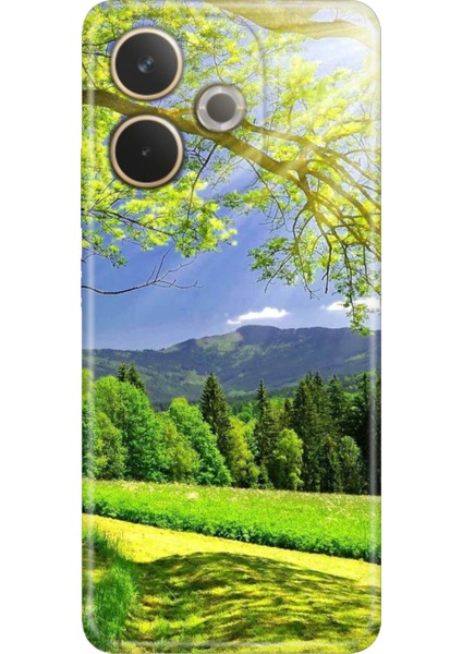 Oppo A5-Pro Kamera Korumalı Kılıf Dekoratif Silikon Baskılı Kapak Mis Oksijen