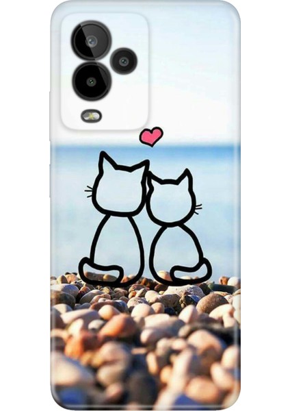 General Mobile Gm 24 Pro Uyumlu Kılıf Silikon Desenli Resimli Kapak Kedilerin Aşkı