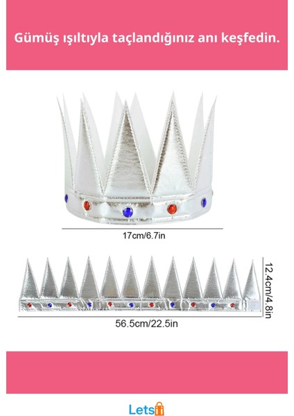 Yumuşak Gümüş Kral Tacı 55 cm Eğlenceli Aksesuar fiyatları