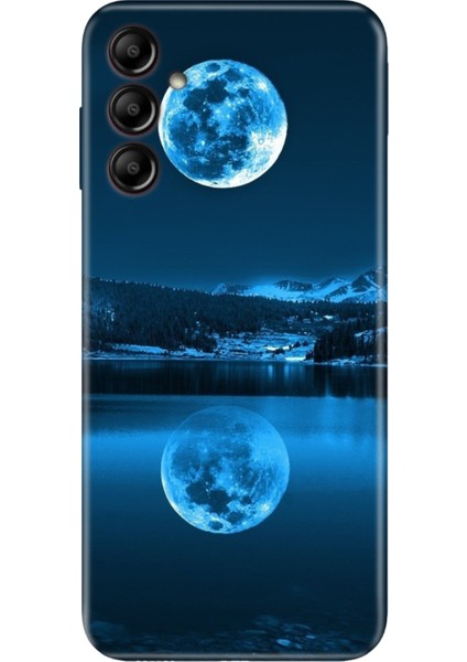 Samsung Galaxy M34 5g Uyumlu Kılıf Silikon Desenli Resimli Kapak Dolunay Deniz