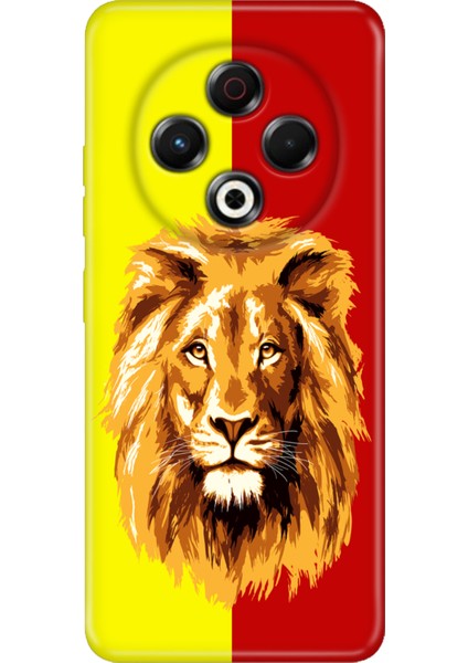 Tecno Spark 30 Kl6 Kılıf Byy-78 Kamera Koruma Silikon Soyulmayan Sarı Kırmızı Parçalı Aslan