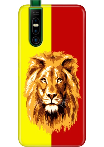 Infinix S5 Pro Kılıf Telefon Kılıfı S5-Pro Baskılı Sarı Kırmızı Parçalı Aslan