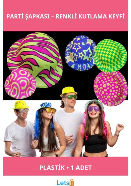 Desenli Plastik Parti Şapkası ile Eğlenceli Kutlamalar