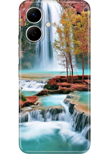 Tecno Spark Go 2 (Km4) Uyumlu Kılıf Dekoratif Silikon Baskılı Kapak Şelale