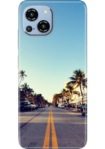 Reeder S23 Pro Max Uyumlu Kılıf Silikon Desenli Resimli Kapak Miami Sunset