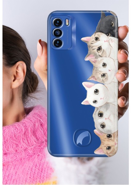 Reeder S19 Max Pro S Kılıf S19 Max Pro Uyumlu S Şeffaf Silikon Baskılı Pisi Pisi Kedi