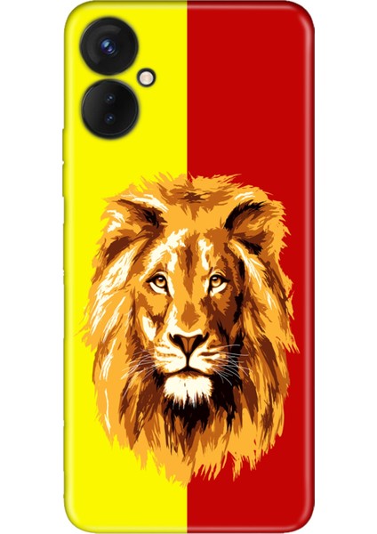 Oneplus 9 Pro Kılıf Silikon Desenli Resimli Uv Kapak Sarı Kırmızı Parçalı Aslan