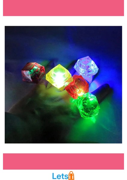 Kristal Tasarımlı LED Işıklı Mor Yüzük indirimleri