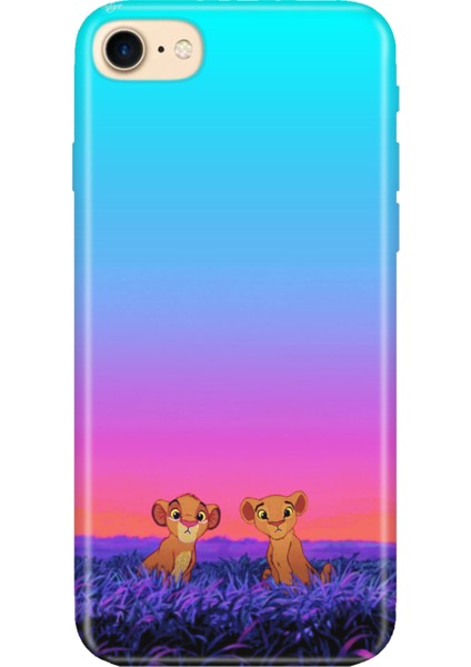 iPhone 7 8 Se 2020 2022 Uyumlu Kılıf Desenli Baskılı Silikon Junior Aslanlar