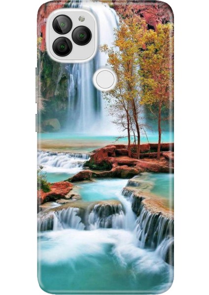 General Mobile Gm 22 / Gm 22S Uyumlu Kılıf Silikon Desenli Tam Koruma Resimli Şelale