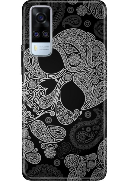 Vivo Y51 Uyumlu Kılıf Desenli Baskılı Silikon Skuller