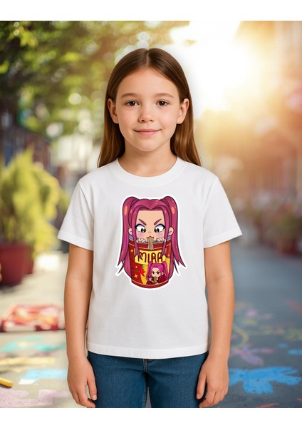 Kpop Demon Hunters Huntrix Mira Kısa Kollu Baskılı Kız Çocuk Tişört (4-13 Yaş) fiyatları