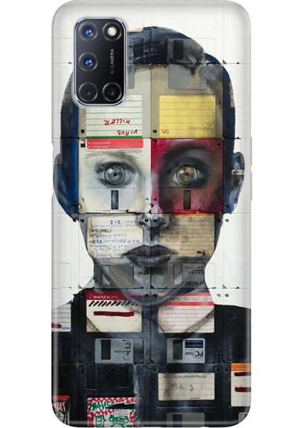 Oppo A52 - A72 Uyumlu Kılıf Colored Resimli Silikon Art Collage