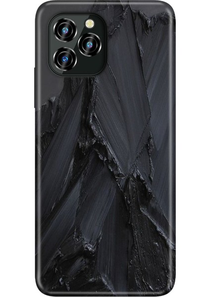 Oukitel C21 Pro Kılıf Silikon Desenli Resimli Uv Kapak Siyah Beton