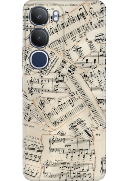 Vivo Y19S Kılıf Vivo Y19S Dekoratif Silikon Baskılı A58 Kapak Beste Nota