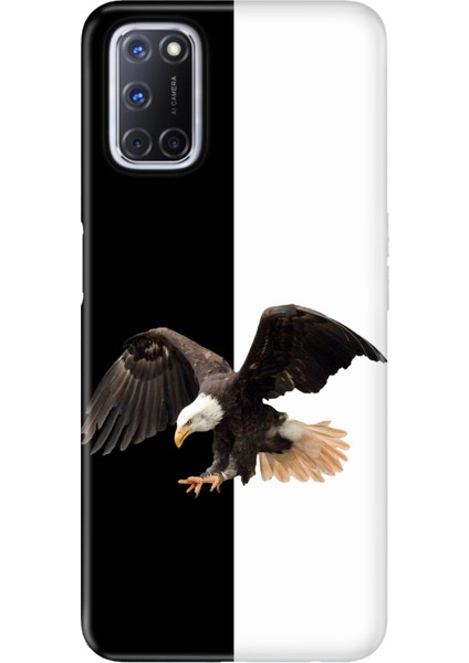 Oppo A52 A72 A92 Uyumlu Kılıf Silikon Desenli Resimli Kapak Siyah Beyaz Parçalı