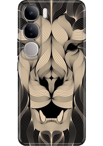 Vivo V40 Lite Kılıf V40 Lite Desenli Tpu Silikon Baskılı Altın Aslan Mandala