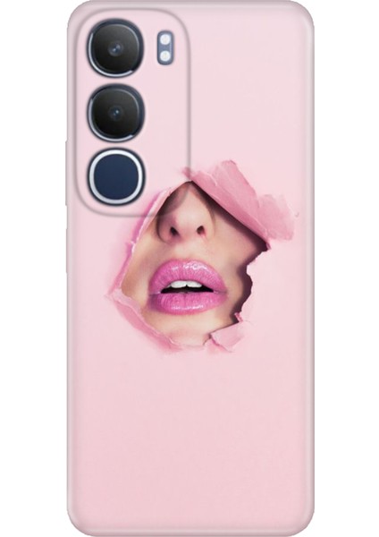 Vivo Y19S Kılıf Vivo Y19S Dekoratif Silikon Baskılı A58 Kapak Saklı Aşk