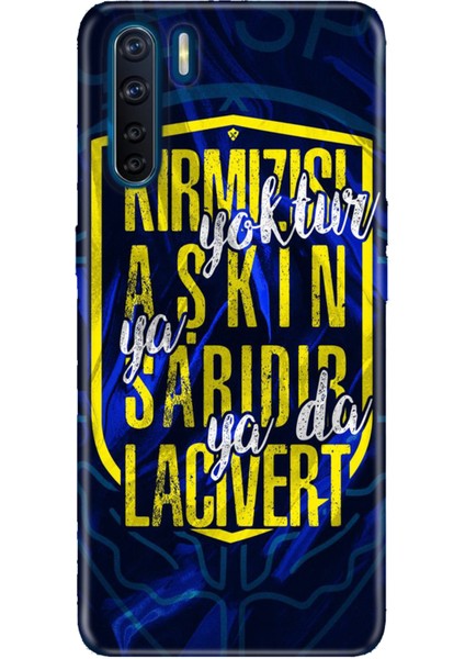 Oppo A91 Uyumlu Kılıf Silikon Desenli Resimli Kapak Aşkın Rengi Sarı Lacivert
