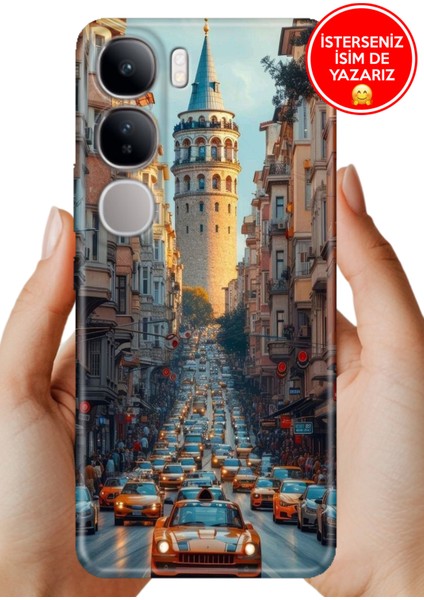 Vivo V40 Lite Kılıf Lüks Desenli Silikon Cover Case Galata Francisco