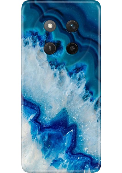 Honor X60 Pro - X9C 5g Kılıf Dekoratif Silikon Baskılı Kapak Koyu Ametist