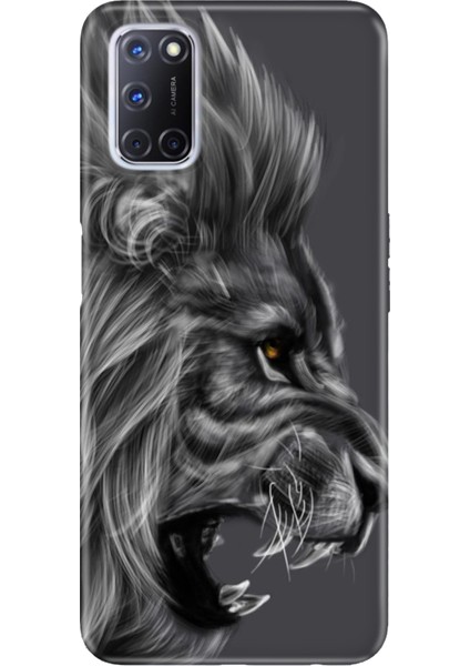 Oppo A52 A72 A92 Uyumlu Kılıf Silikon Desenli Resimli Kapak Kara Aslan