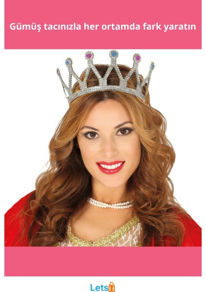 Gümüş Renk Kraliçe Tacı Yumuşak Esnek Plastik fiyatları