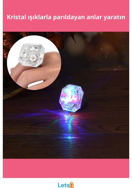Kristal Tasarımlı LED Işıklı Gümüş Yüzük fiyatları
