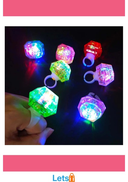 Kristal Tasarımlı LED Işıklı Gümüş Yüzük modelleri