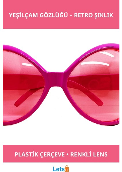 Pembe Yeşilçam Nostalji Parti Gözlüğü