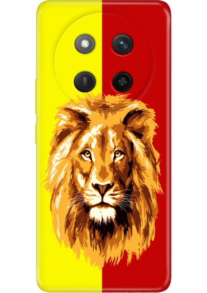 Honor X60 Pro - X9C 5g Kılıf Renkli Silikon Baskılı Tpu Sarı Kırmızı Parçalı Aslan