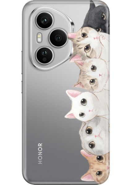 Huawei Honor 400 Pro Kılıf Renkli Silikon Baskılı Tpu Pisi Pisi Kedi