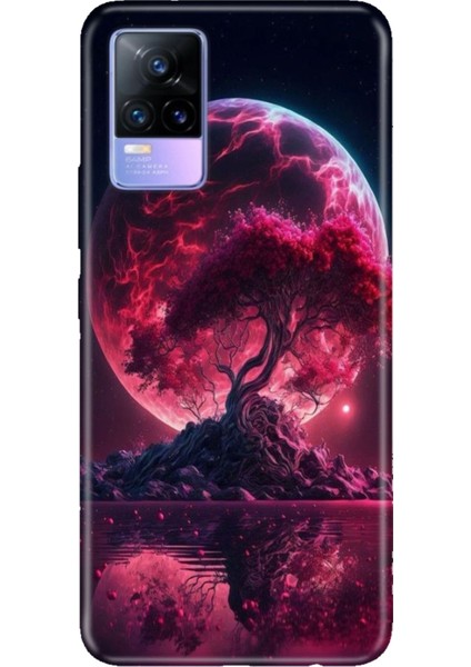Vivo V21E Uyumlu Kılıf Resimli Desenli Silikon Red World