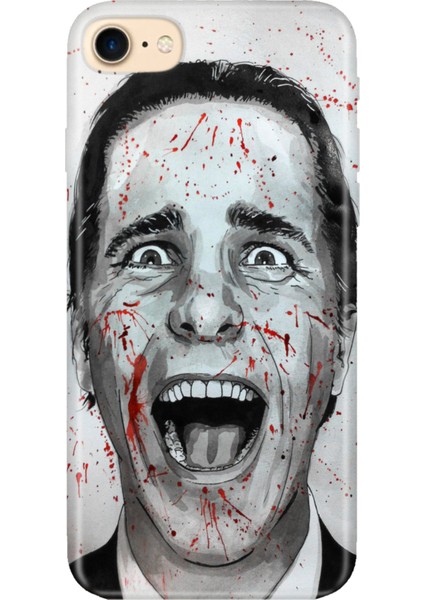 iPhone 7 8 Se 2020 2022 Uyumlu Kılıf Desenli Baskılı Silikon American Psycho