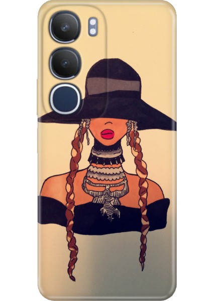 Vivo Y19S Kılıf Vivo Y19S Dekoratif Silikon Baskılı A58 Kapak Modaguru