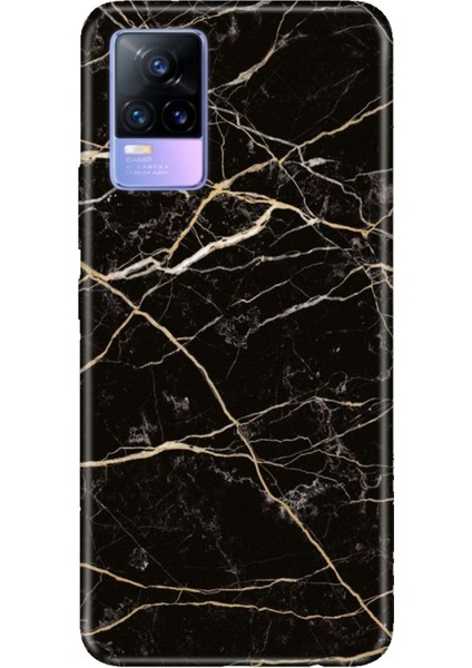 Vivo V21E Uyumlu Kılıf Resimli Desenli Silikon Tokyo Mermer