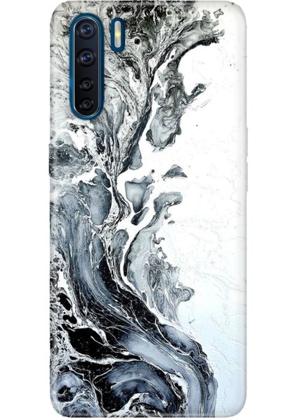 Oppo A91 Uyumlu Kılıf Silikon Desenli Resimli Kapak Granit Mermer