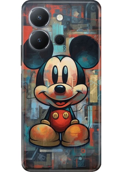 Vivo Y36 4g Uyumlu Kılıf Resimli Desenli Silikon Mickey Smile