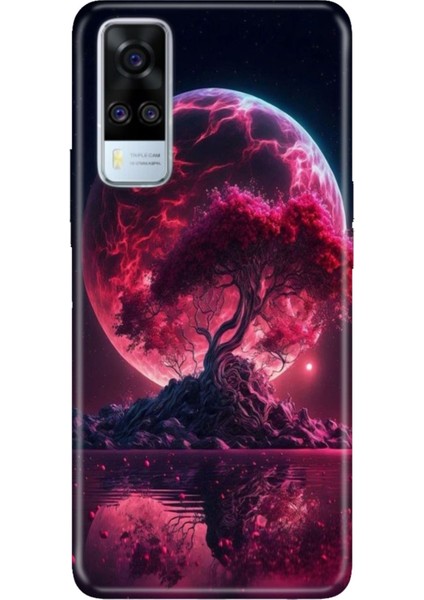 Vivo Y51 Uyumlu Kılıf Resimli Desenli Silikon Red World
